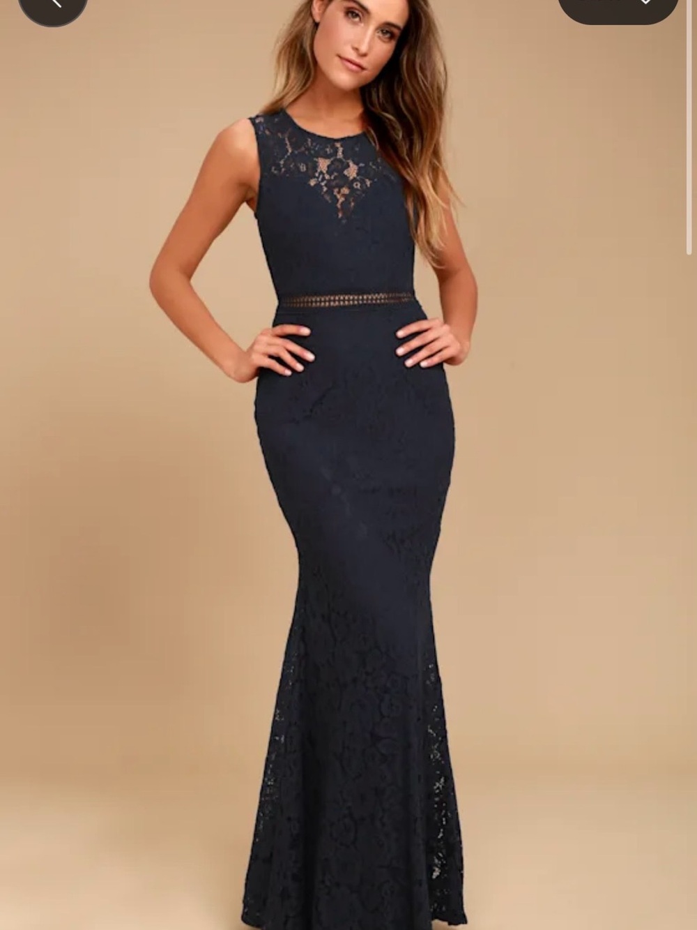 Lulu's Music of the Heart Navy Blue Lace
Maxi Dress